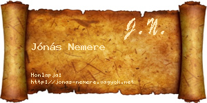 Jónás Nemere névjegykártya